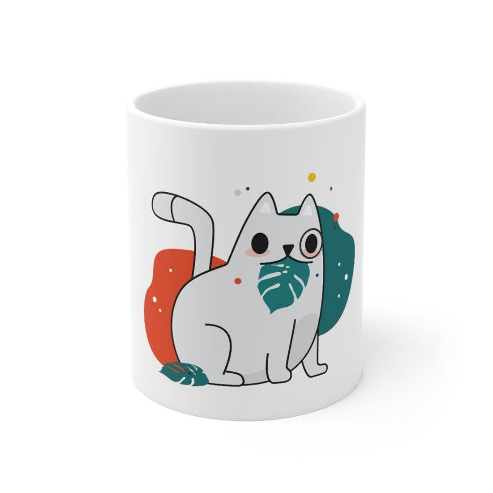 Funny Lovely Fat Cat Coffee Mug, Funy Cat Tea Cup, Gift for Cat Loves